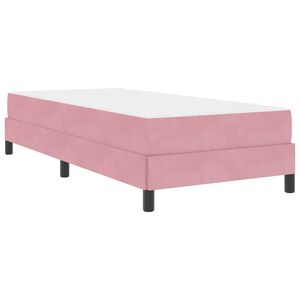 vidaXL Cama box spring con colchón Rosa 80 x 200 cm Terciopelo