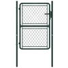 vidaXL Puerta de jard&iacute;n de acero 100 x 125 cm verde
