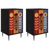 vidaXL Mesa de noche ESSEN 2 uds. Roble Negro 36 x 33 x 61 cm