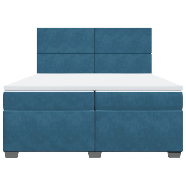 vidaXL Cama box spring con colch&oacute;n terciopelo azul 200x200 cm