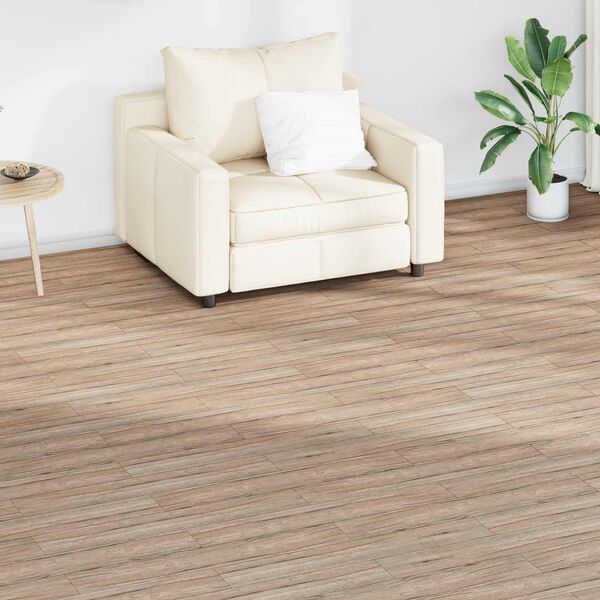 vidaXL Tableros de Suelo 18 pcs Madera de Roble Marr&oacute;n 2,51 m&sup2; PVC