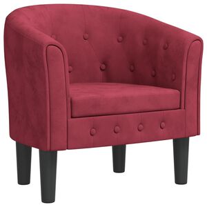 vidaXL Sill&oacute;n de terciopelo rojo tinto