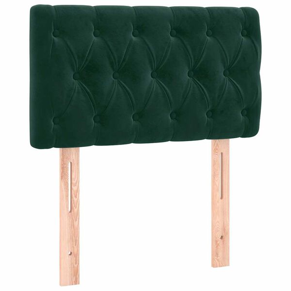 vidaXL Cabecero con LED de terciopelo verde oscuro 80x7x78/88 cm
