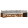 vidaXL Conjunto de sof&aacute;s de exterior 5 uds. Natural y Gris Claro