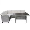 vidaXL Set de muebles de jardín 3 pzas y cojines ratán sintético gris