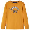 Camiseta infantil de manga larga ocre oscuro 128