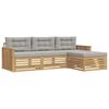 vidaXL Conjunto de sof&aacute;s de exterior 4 uds. Blanco y Gris Claro