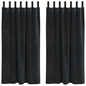 vidaXL Cortinas opacas 2 pcs Negro 140 x 175 cm Terciopelo