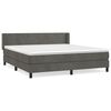 vidaXL Cama box spring con colch&oacute;n terciopelo gris oscuro 160x200 cm