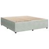 vidaXL Cama box spring con colch&oacute;n terciopelo gris claro 200x200 cm