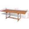 vidaXL Set comedor de jardín 11 pzas con sillas plegables teca maciza