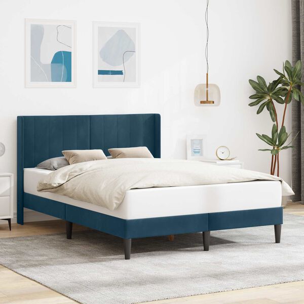 vidaXL Estructura de cama con cabecera Azul 120 x 200 cm Terciopelo