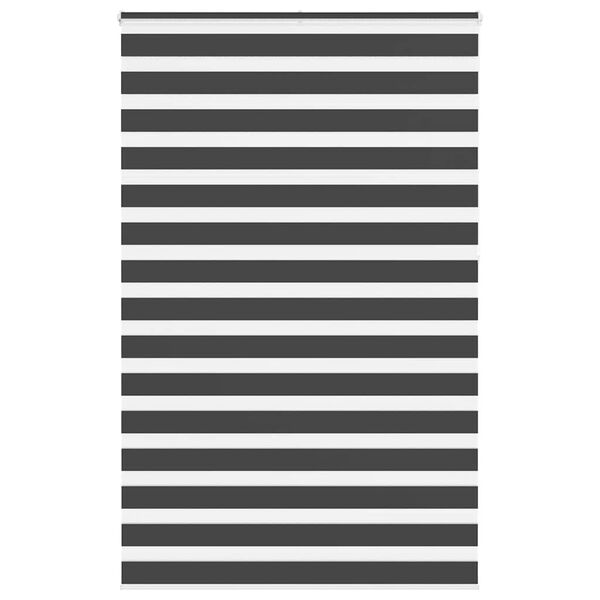 vidaXL Estor cebra negro 145x230 cm tejido ancho 140,9 cm poli&eacute;ster