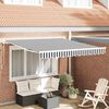 vidaXL Toldo retr&aacute;ctil manual gris antracita y blanco 300x250 cm