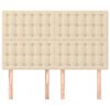 vidaXL Cabecero de cama de tela color crema 144x5x118/128 cm