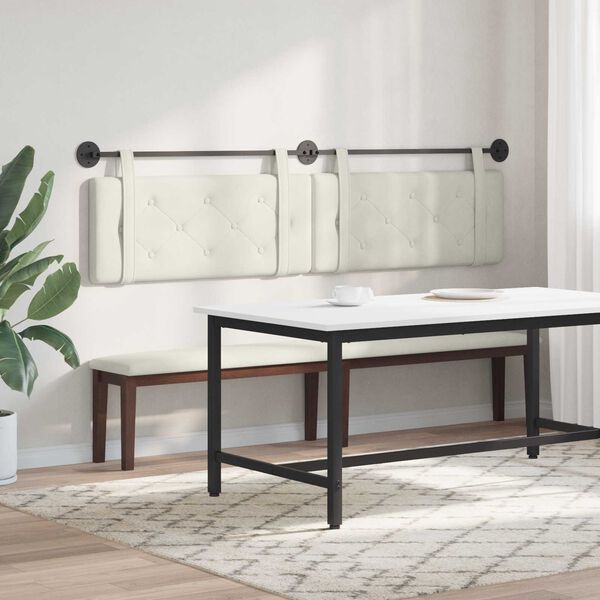 vidaXL Cabecera Colgante Crema 210 x 55 x 5 cm Terciopelo