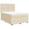 vidaXL Cama box spring con colch&oacute;n tela color crema 140x190 cm