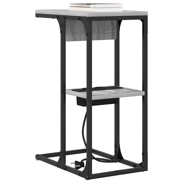 vidaXL Armario de Noche Gris Sonoma 41,5 x 26 x 60,5 cm