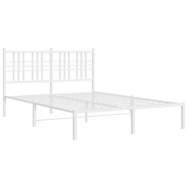 vidaXL Estructura cama sin colchón con cabecero metal blanco 120x200cm