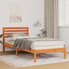 vidaXL Estructura de cama con cabecera Marrón cera 90 x 210 cm