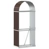 vidaXL Le&ntilde;ero de acero galvanizado marr&oacute;n 80x45x190 cm