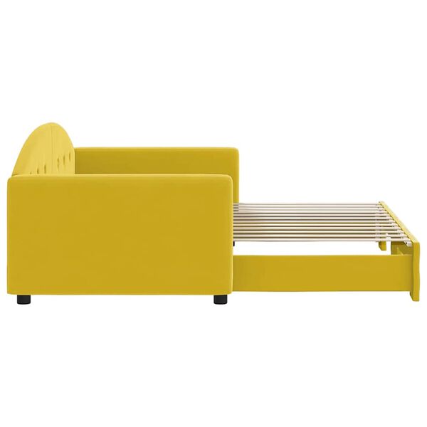 vidaXL Sof&aacute; cama nido terciopelo amarillo 90x200 cm