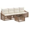 vidaXL Conjunto de sof&aacute;s de jard&iacute;n 5 uds. Beige rat&aacute;n sint&eacute;tico