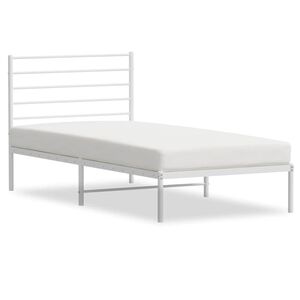 vidaXL Estructura cama sin colch&oacute;n con cabecero metal blanco 100x200cm