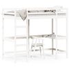 vidaXL Cama alta con escritorio madera maciza pino blanca 90x190 cm