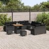 vidaXL Conjunto de sof&aacute; de jard&iacute;n 13 pcs Negro rat&aacute;n sint&eacute;tico