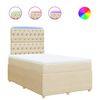 vidaXL Cama box spring con colch&oacute;n tela color crema 120x190 cm