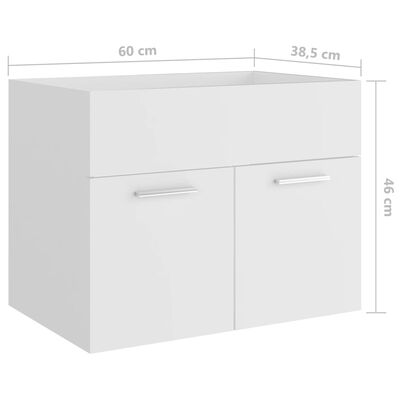 vidaXL Armario para lavabo madera contrachapada blanco 60x38,5x46 cm