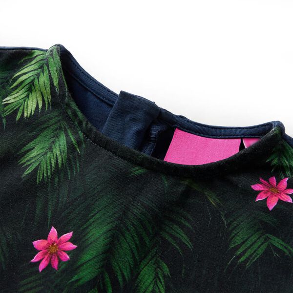 Vestido infantil de manga larga azul marino 104