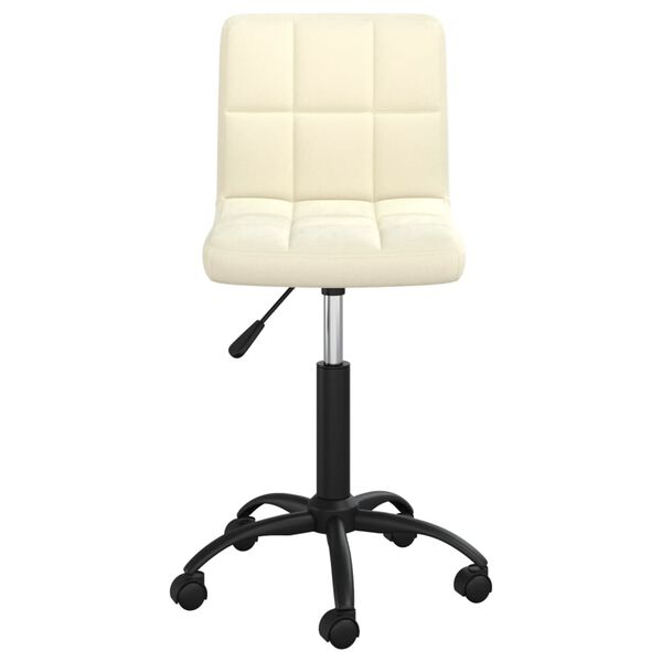 vidaXL Silla de comedor giratoria de terciopelo crema