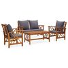 vidaXL Muebles de jard&iacute;n 4 piezas con cojines madera maciza de acacia