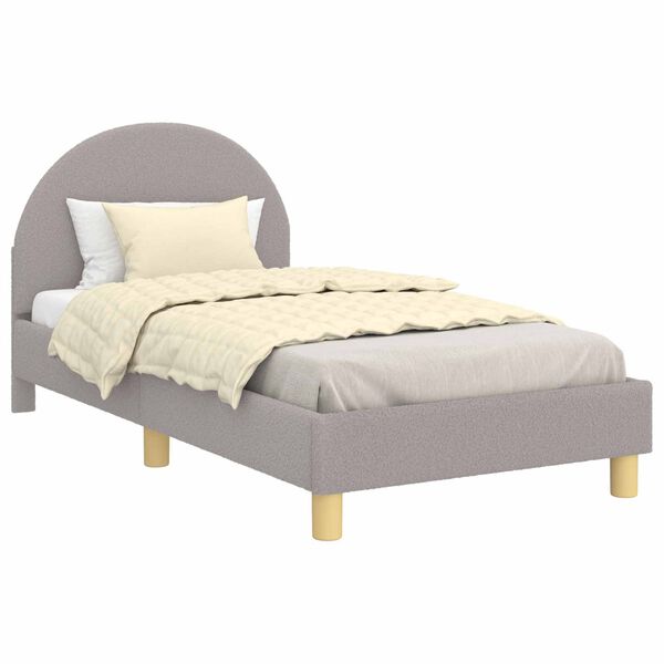 vidaXL Cama para ni&ntilde;os con cabecero Gris Claro 80 x 160 cm