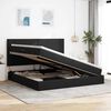 vidaXL Cama con almacenamiento y colch&oacute;n Negro 200 x 200 cm Poli&eacute;ster