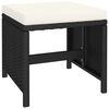 vidaXL Set comedor jard&iacute;n 6 pzas rat&aacute;n sint&eacute;tico y madera acacia negro