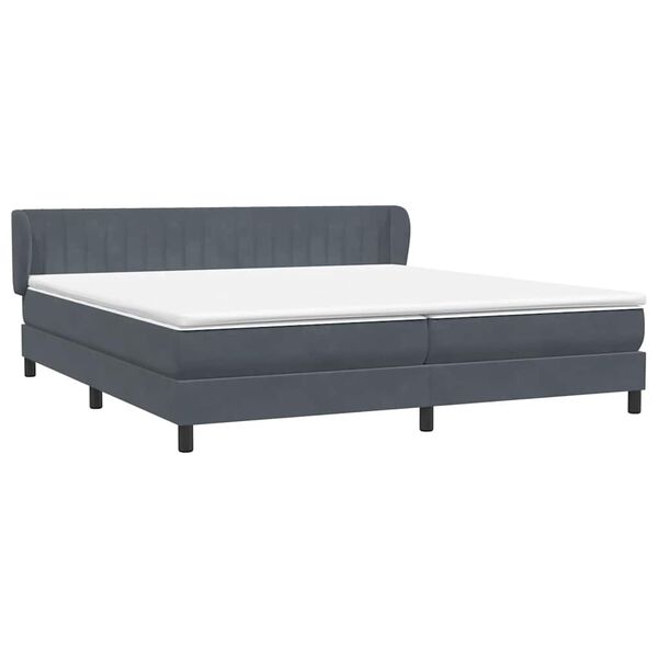 vidaXL Cama box spring con colchones terciopelo gris oscuro 200x210 cm