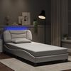 vidaXL Estructura de cama con LED sin colch&oacute;n Hvar blanco 100x203 cm