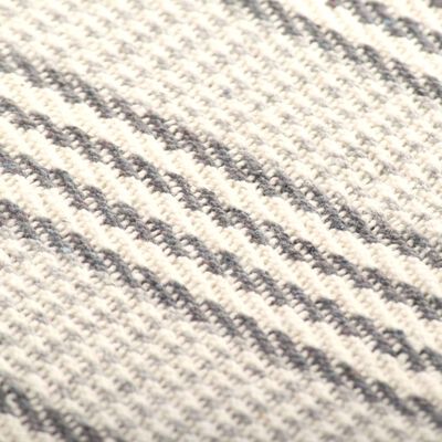 vidaXL Manta a rayas de algodón gris y blanco 125x150 cm
