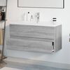 vidaXL Mueble de ba&ntilde;o con lavabo madera contrachapada gris Sonoma