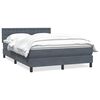 vidaXL Cama box spring con colch&oacute;n terciopelo gris oscuro 160x210 cm