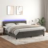 vidaXL Cama box spring colch&oacute;n y LED terciopelo gris oscuro 160x200 cm