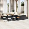 vidaXL Conjunto de sof&aacute;s de jard&iacute;n 14 pcs Negro rat&aacute;n sint&eacute;tico