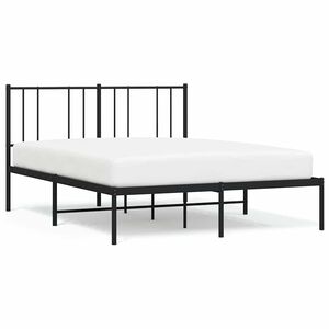 vidaXL Estructura cama sin colch&oacute;n con cabecero metal negro 120x190 cm