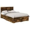 vidaXL Estructura de cama con cabecera Roble ahumado 120 x 190 cm