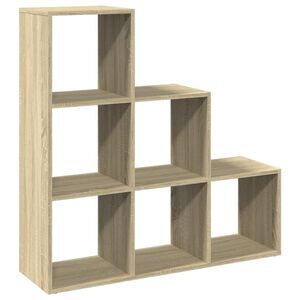 vidaXL Librer&iacute;a divisor 3 niveles madera roble Sonoma 99x29x99 cm