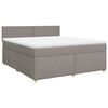 vidaXL Cama box spring con colch&oacute;n tela gris taupe 180x200 cm