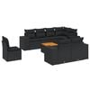 vidaXL Set de sof&aacute;s de jard&iacute;n 8 piezas y cojines rat&aacute;n sint&eacute;tico negro